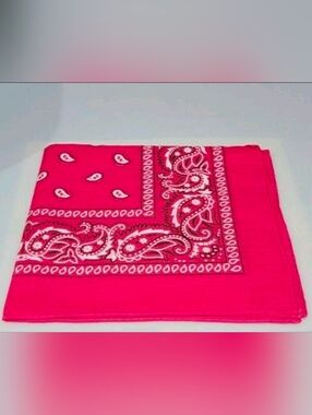 Lot of 10 NEW 100% Cotton Hot Pink Paisley Bandanas - Scarf, Head Wrap